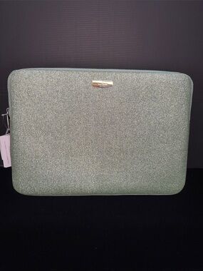 kate spade Glitter Mint Green Tablet Sleeve with Gold Plaque